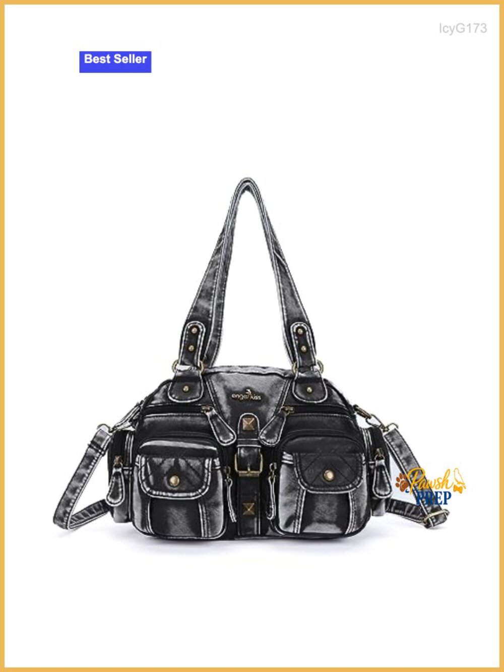 Hobo Crossbody Bag Women Shoulder Multipocket Soft Vegan Leather Handbag